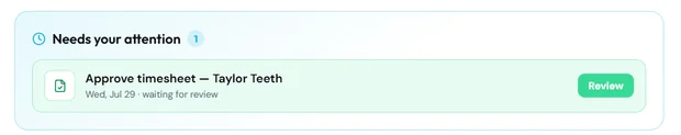 Timesheet approval notification